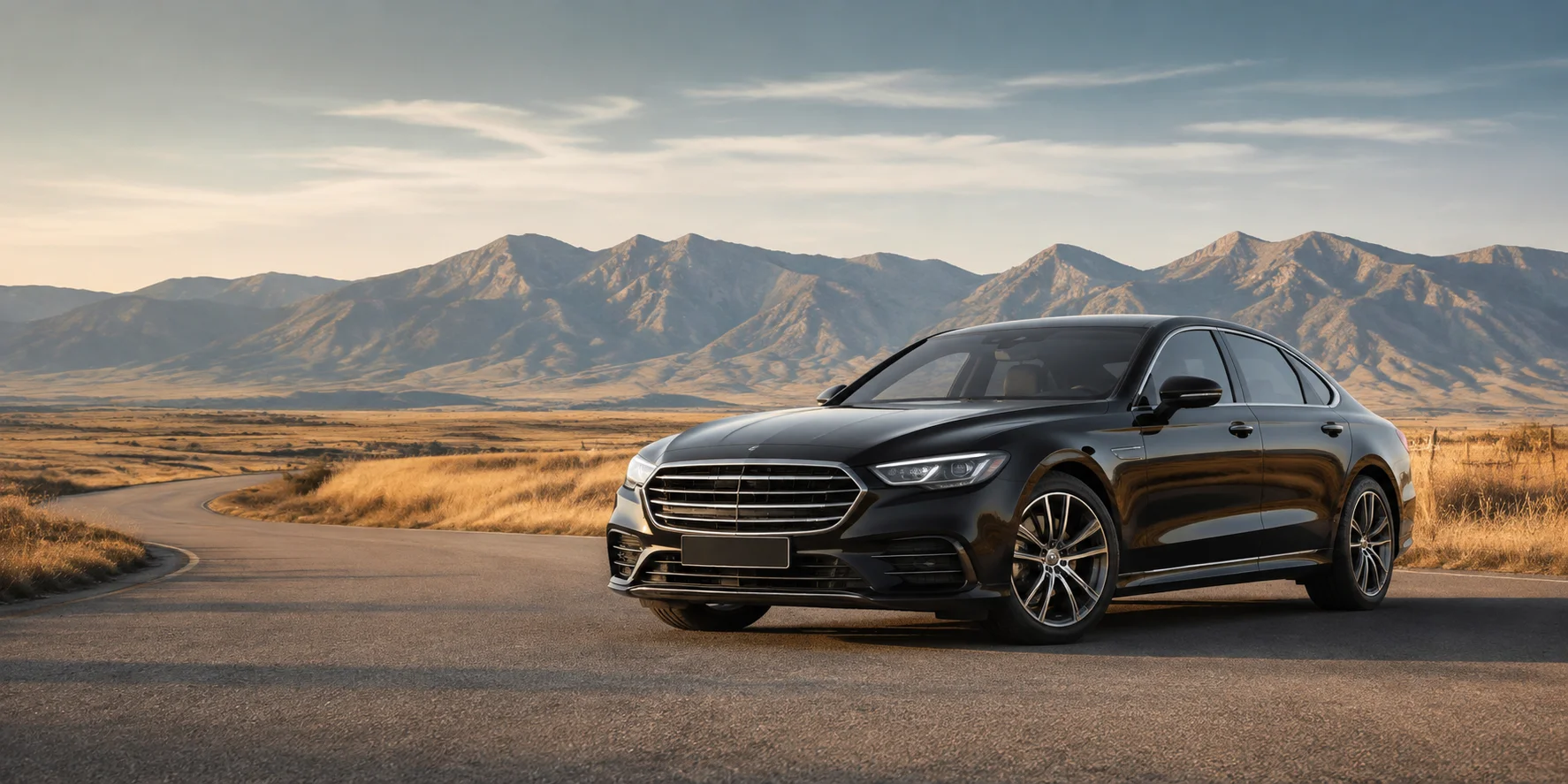 Luxury black chauffeur car serving Sheridan Wyoming