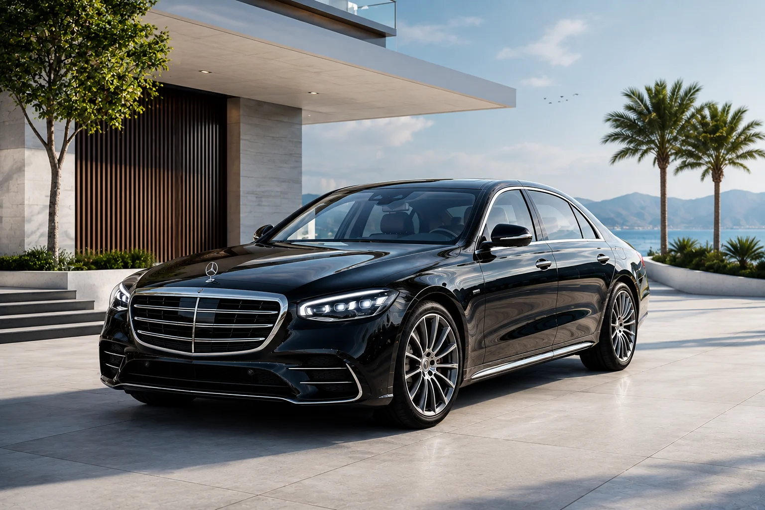 Lexington to Frankfort limo service black sedan for chauffeur transportation