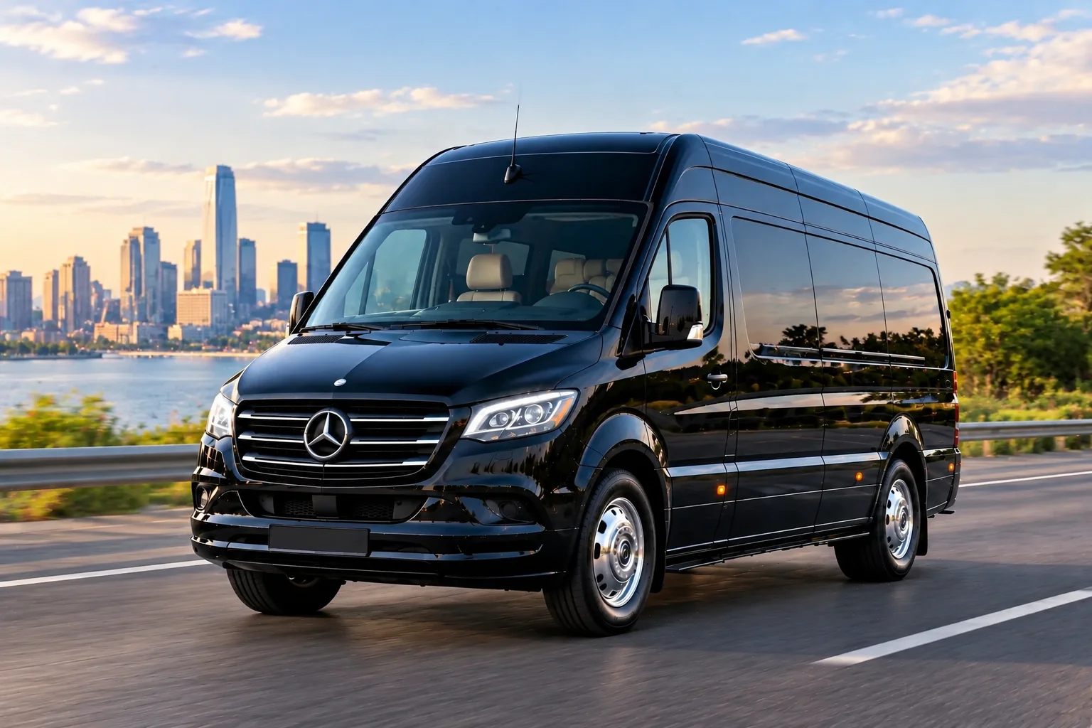 Chauffeured SUV parked for a Piedmont Triad International Airport limo service pickup