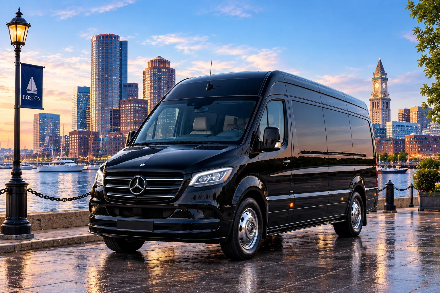 Luxury SUV for private transportation from Portsmouth, New Hampshire to Boston, Massachusetts