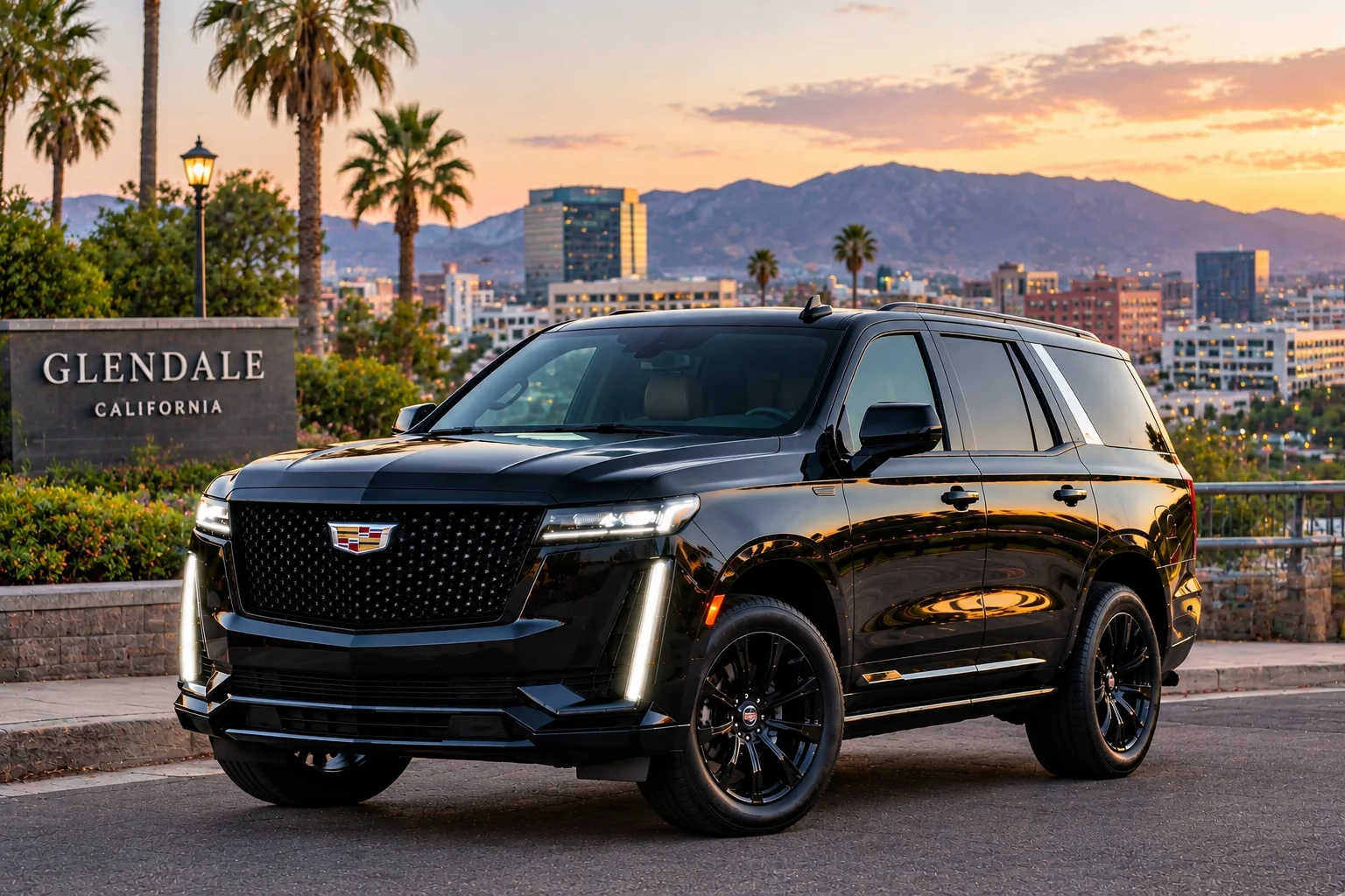 Black luxury SUV used for a Phoenix to Glendale, Arizona chauffeur ride