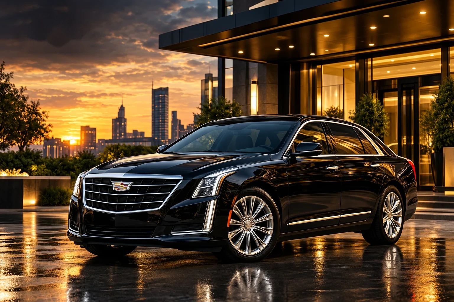 Black luxury chauffeur vehicle for Phoenix to Scottsdale private car service